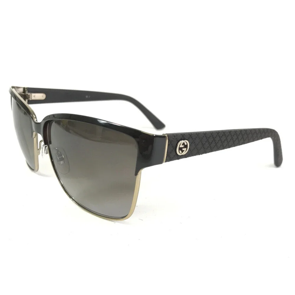 Gucci Sunglasses GG4263/S LOZHA Shiny Black Gold Frames w/ Gradient Gray Lenses